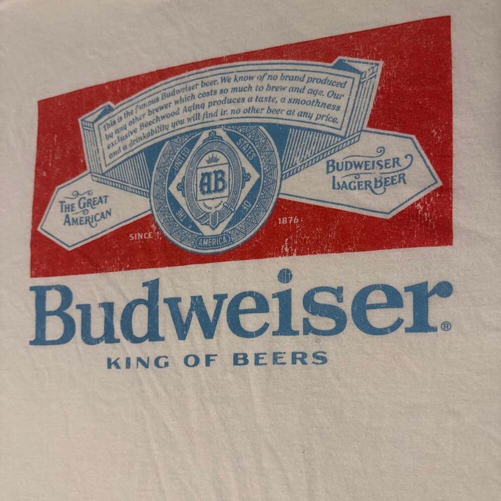 Budweiser T-Shirt Size XL White King Of Beers Graphic Tee